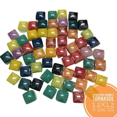 Venecitas Bombe Tornasoladas 1,2x1,2 Cm X 100 Gs 8 mm de espesor