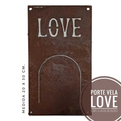 Porta Vela 20 x 30 cm: LOVE Oxi - Laqueado