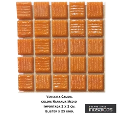 Venecitas Calida: Naranja Medio Plena Importadas 2 x 2 cm. - comprar online