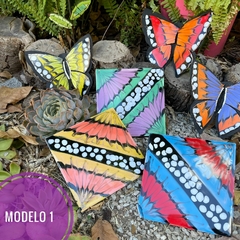 Kit Mariposas x 3u. Incluye Patrón + Azulejos + Chapa + Silicona - Buenos Aires Mosaicos