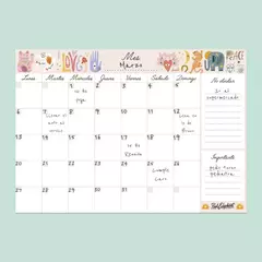 PLANNER MAGNÉTICO MENSUAL 12 HOJAS ELEFANTE - comprar online
