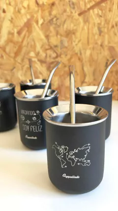 MATE TERMICO DE ACERO GRABADO - Ayquelindo