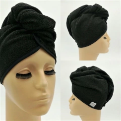 TURBANTE DE MICROFIBRA NEGRO LISO