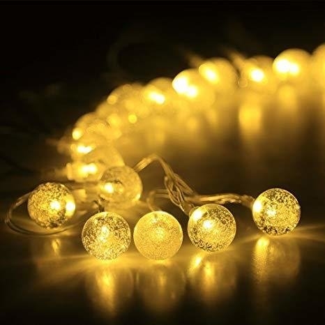 GUIRNALDA BOLITA CRISTAL CALIDA A PILA