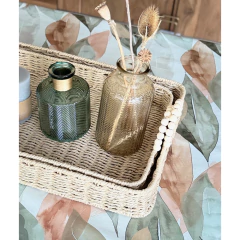 MANTEL ECOCUERO ACUARELA HOJAS en internet