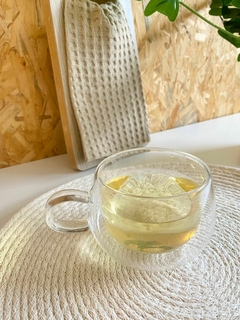 TAZA DE TÉ CON ASA DOBLE VIDRIO 220CC