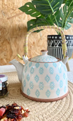 TETERA DE PORCELANA ROMBITOS - comprar online