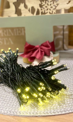 GUIRNALDA SOLAR 100 LUCES LED 10MTS CALIDA - Ayquelindo