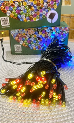 GUIRNALDA SOLAR 100 LUCES LED 10MTS MULTICOLOR