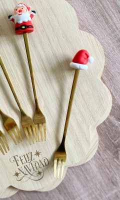 TENEDOR NAVIDEÑO- DORADO