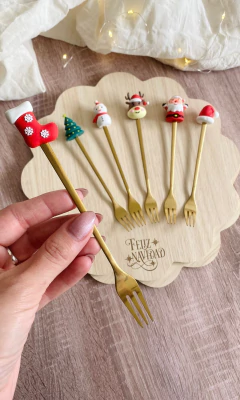 TENEDOR NAVIDEÑO- DORADO - comprar online