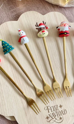 TENEDOR NAVIDEÑO- DORADO en internet