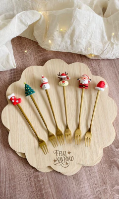 TENEDOR NAVIDEÑO- DORADO - comprar online
