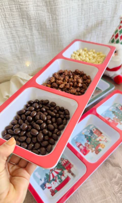 BANDEJA NAVIDEÑA DE MELAMINA C/3 DIVISIONES - comprar online