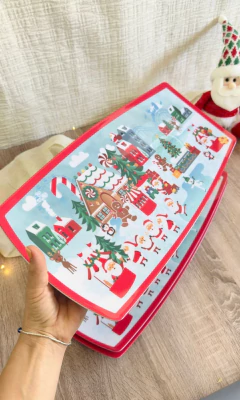 BANDEJA RECTANGULAR NAVIDEÑA - comprar online