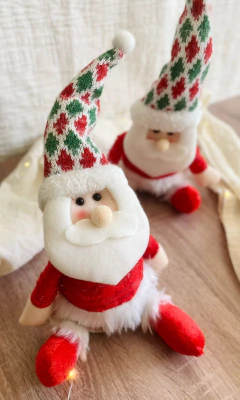MUÑECO PAPA NOEL C/GORRITO ROMBOS - tienda online