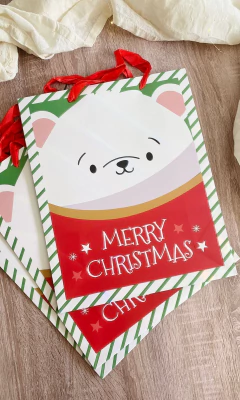 BOLSA NAVIDEÑA PARA REGALO - OSITO - comprar online