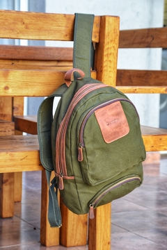 Mochila Lona y cuero - tienda online