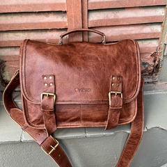 Morral de cuero modelo Old School - Vakapi Cueros