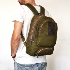 Mochila Lona y cuero
