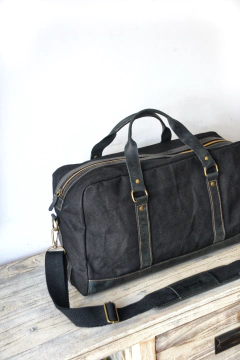 Bolso de mano - Lona y Cuero - Vakapi Cueros