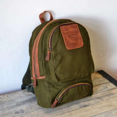 Mochila Lona y cuero - comprar online