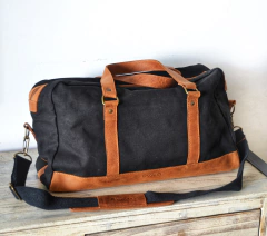 Bolso de mano - Lona y Cuero