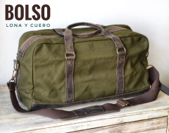Bolso de mano - Lona y Cuero - comprar online
