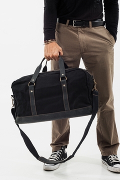 Bolso de mano - Lona y Cuero - Vakapi Cueros