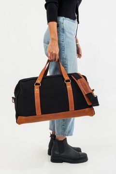 Bolso de mano - Lona y Cuero