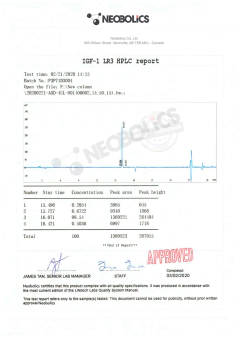 IGF-1 LR3 1mg + Diluente - loja online