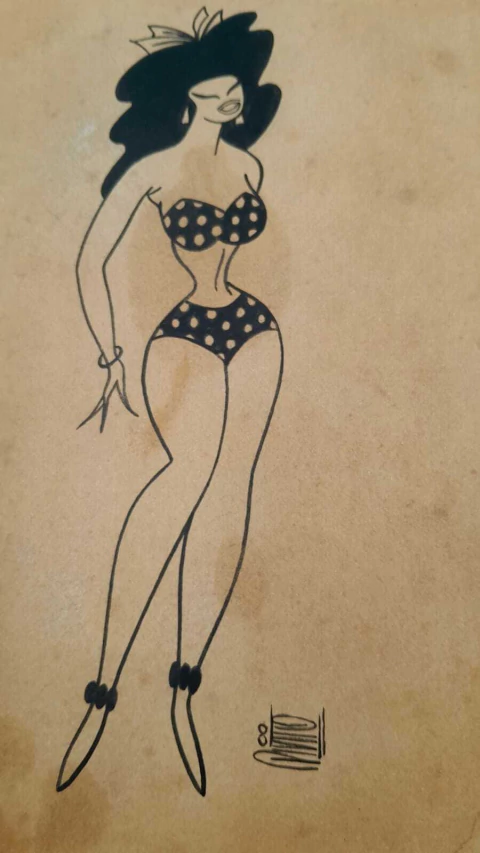 Chica Divito, Guillermo Divito, tinta sobre cartón, firmado. - comprar online