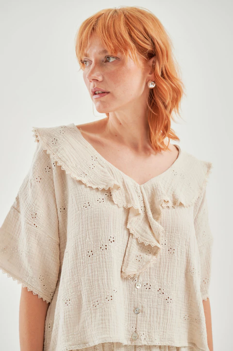 BLUSITA FLIRTY PARATY BRODERIE - comprar online