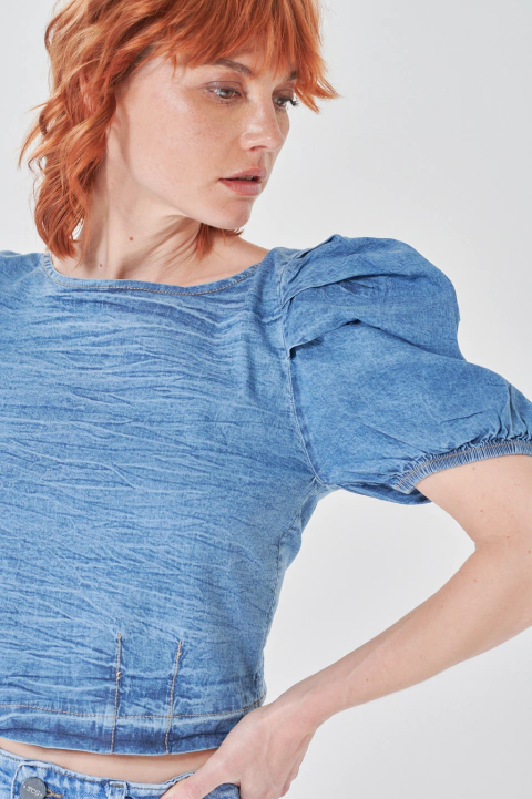 CAMISA JEAN MEGHAN CON LAZO