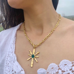 Colgante estrella con piedra natural - Bronce - db jewellery