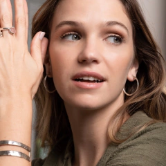 Argollas Irregulares M de Plata 925 - comprar online