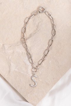 Colgante Cadena ancha con Inicial - plata 925