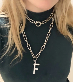 Imagen de Colgante Inicial con cadena doble - plata 925