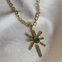 Colgante estrella con piedra natural - Bronce - comprar online
