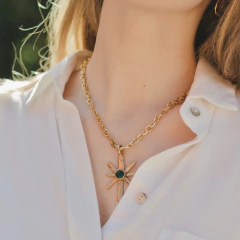 Colgante estrella con piedra natural - Bronce