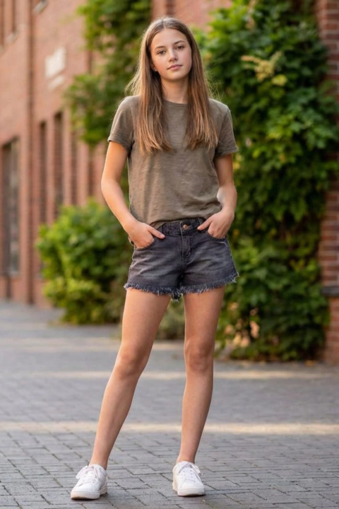 7084.b Short Tiro bajo gris