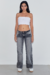 1018.Wide leg tiro bajo gris