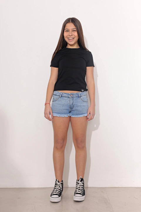 7083. Short Tiro Bajo Denim TEENS - comprar online