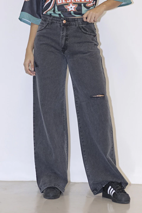 983.Baggy roto Negro - tienda online
