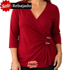 Blusas cruzadas con hebilla