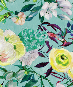 Peonias in Teal