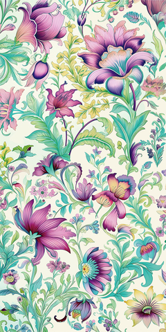 Panel Jacobean in Aqua One