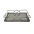 Bandeja em Metal Com Espelho Retangular Prata 40x25x7,3cm Adely Decor