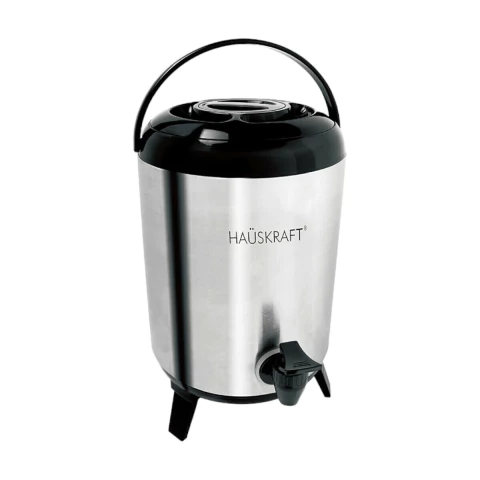 Botijão Térmico De Aço Inox 9,5 Litros Linha Servir 1 Torneira Extra Hauskraft