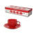 Conjunto Para Cha Bella Vermelha 150ml 4 Xicaras e 4 Pires Hauskraft na internet